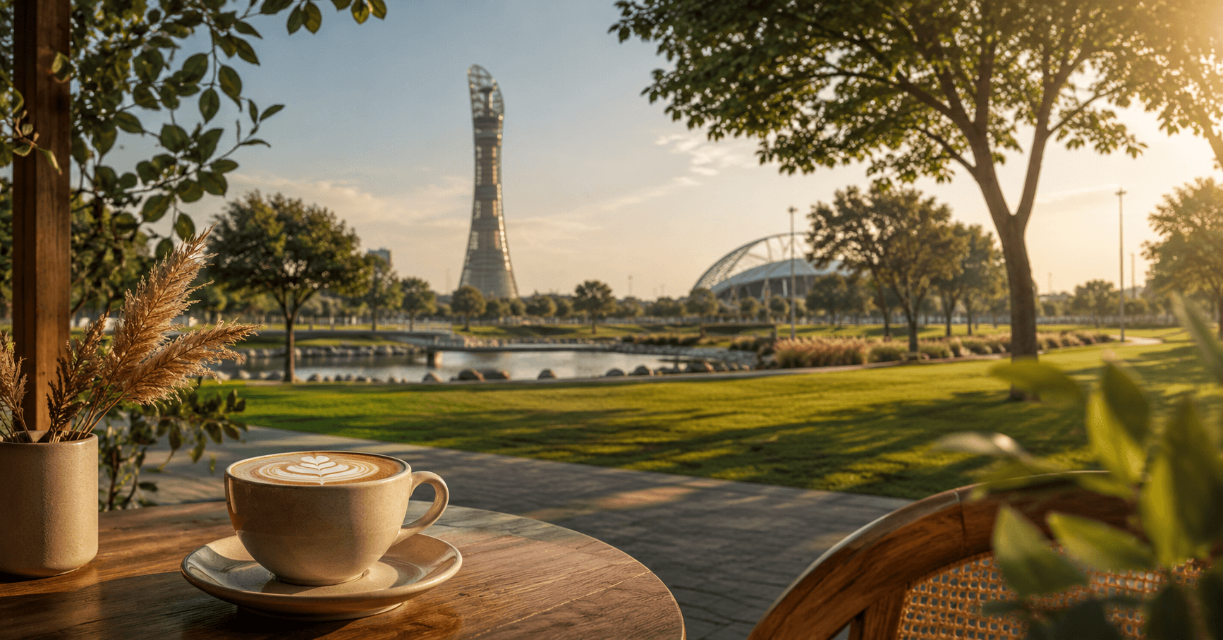 Coffee shop in Aspire Downtown