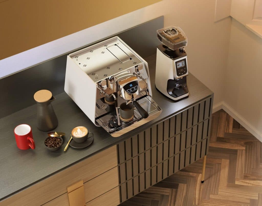 Coffee machine and grinder